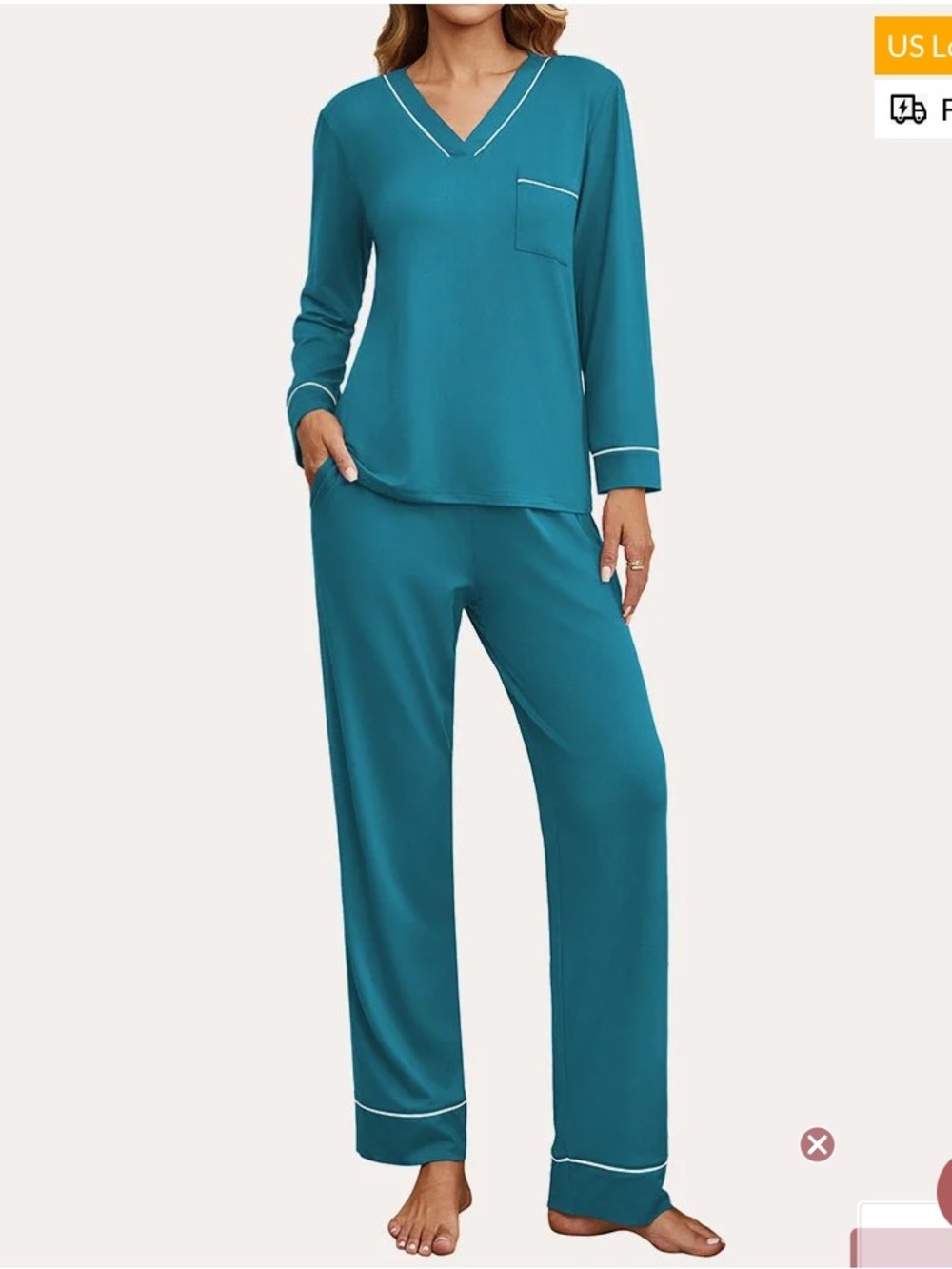 NWT - EKOUAER - Comfy 2-Piece Loungewear Set / Pajama Set - Size Large